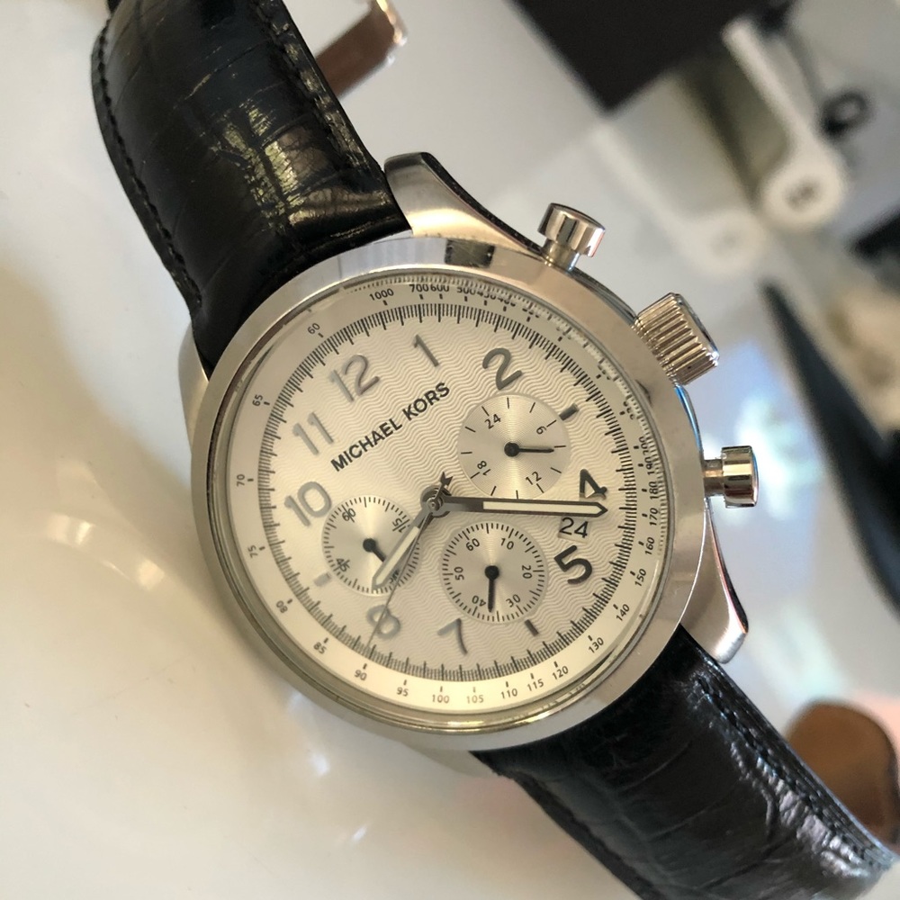 Michael Kors Chronograph watch Black Leather